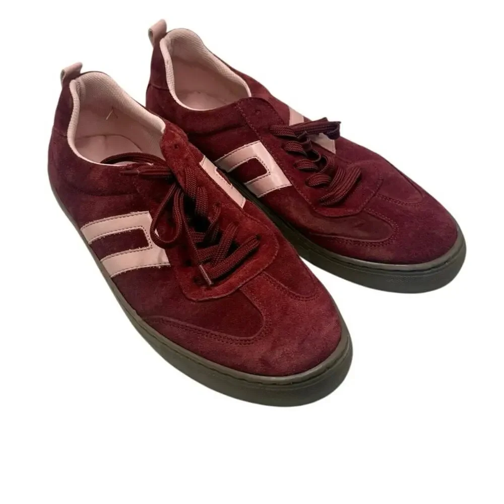 Cruza burgandy lace up suede sneakers size 9/40